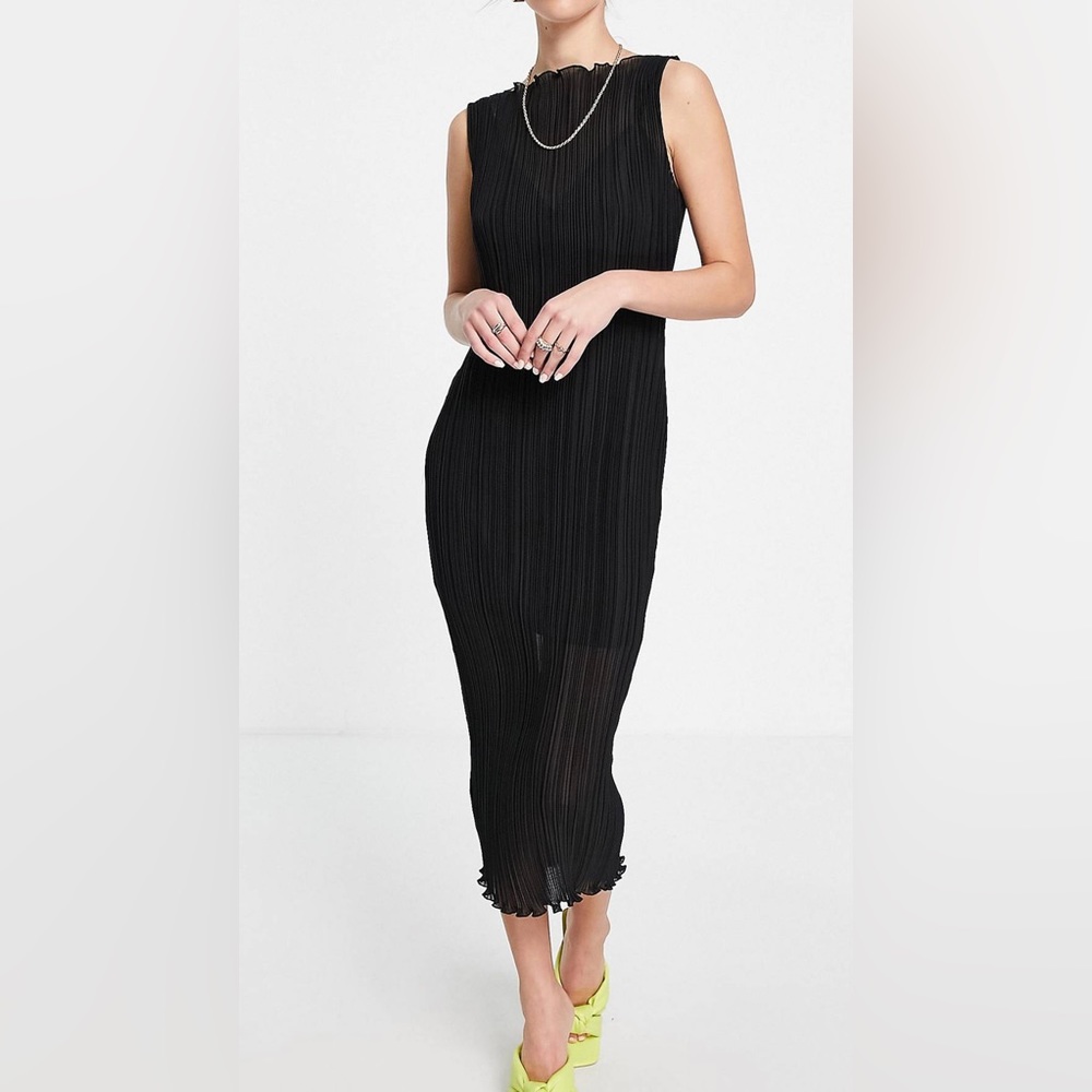 ASOS Design Plisse Midi Dress